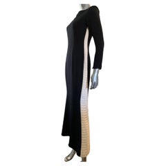 Mayela Haute Couture Italian Black & Crème Modern Evening Dress Size 6-8
