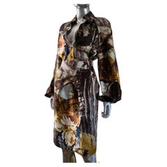 Conjunto de blusa y falda Bill Blass New York Modern en seda estampada abstracta Talla 8