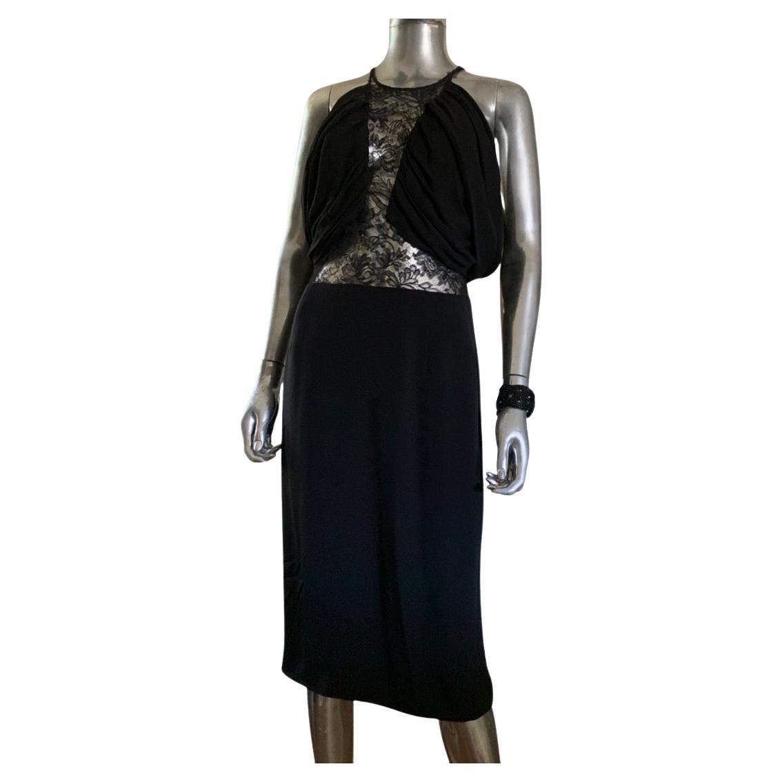 Cushnie Et Ochs Laufsteg Kollektion Sexy Schwarzes Cocktailkleid aus Seide
Spitze Größe 8