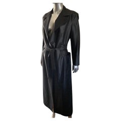 Vintage Extē Collection Italy Black Sexy Trench Coat Size 8