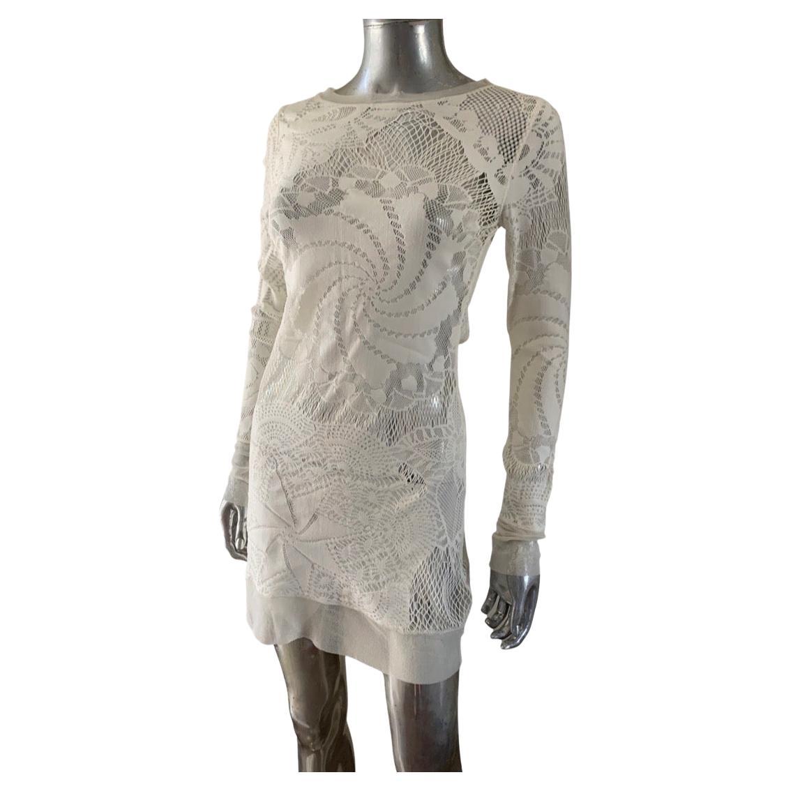 Jean Paul Gaultier Vintage Soleil White Knit Mesh Dress NWT Size Large