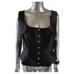 Retro Jacques Fath Paris Silk Sleeveless Blouse / Vest Plus Size 18