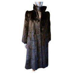 Used New York Designer Adolfo Glamour Dark Ranch Mink Coat by Size 10-12