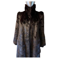 Adolfo New York Vintage Glamour Dark Ranch Mink Coat by Size 10-12