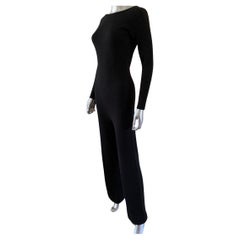 Raro mono vintage Valentino de lana negra y cachemira Italia Talla M