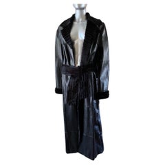 Gianfranco Ferre - Trench in pelle vintage foderato in pelliccia di pecora taglia L (NWT)