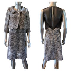 Italian Bouclé Dress and Jacket Set by Peter Langner Saks Fifth Avenue Size 6
