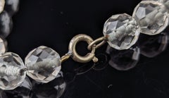 Collana antica in cristallo di rocca sfaccettato in stile Art Déco