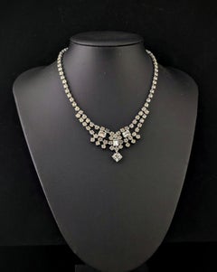 Vintage paste swag fringe necklace, choker