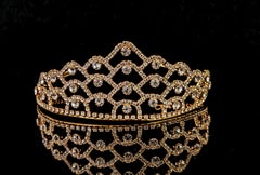 Vintage Crystal tiara, gold plated, Bridal, Butler and Wilson