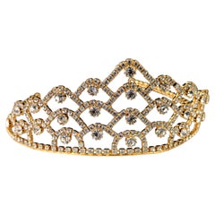 Vintage Crystal tiara, gold plated, Bridal, Butler and Wilson