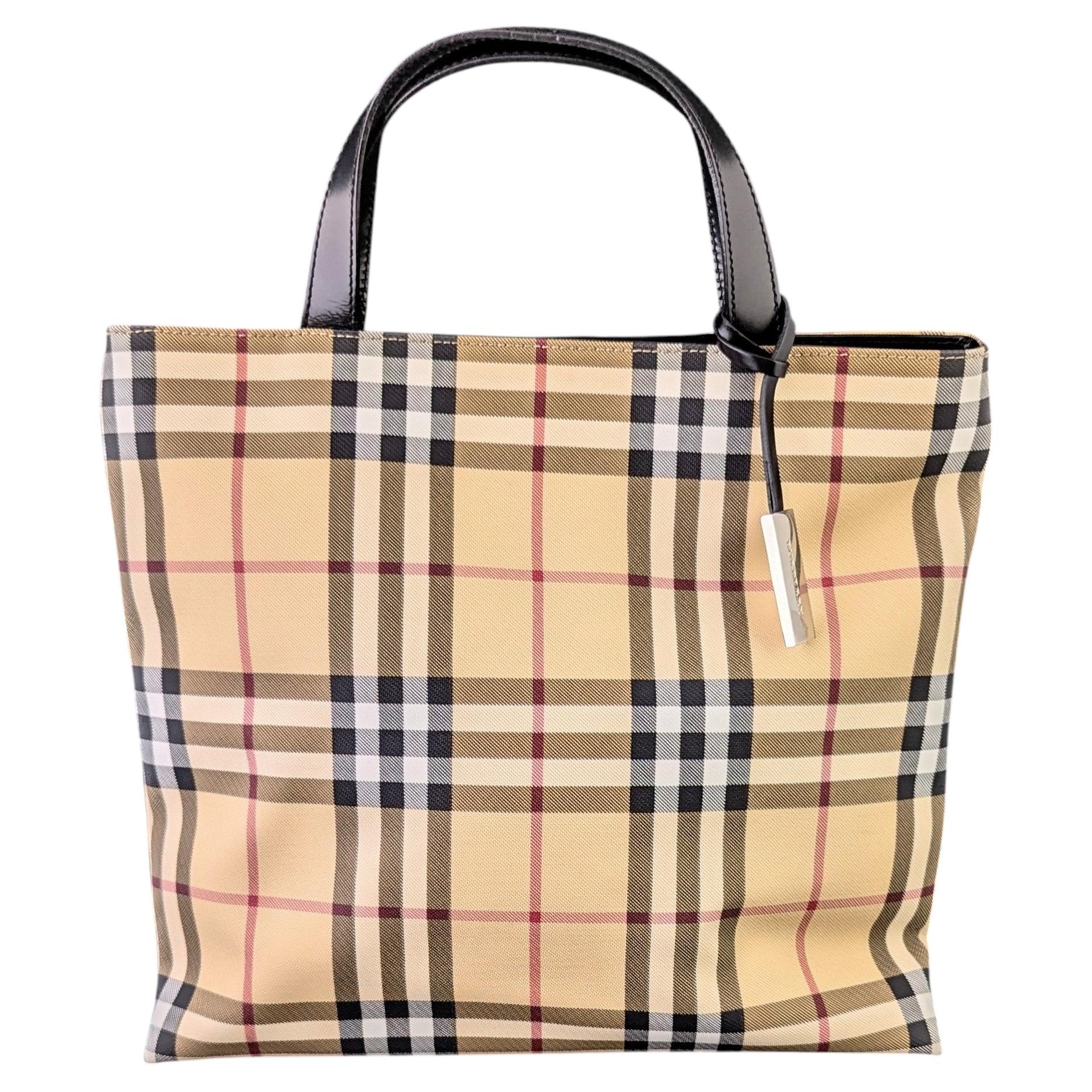 Burberry Nova check top handle tote bag For Sale