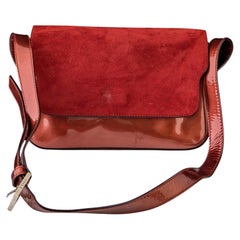 Vintage Bally Red patent leather and suede handbag, Shoulder bag