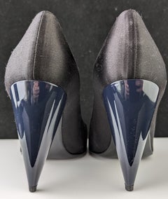 Lanvin – Schwarze Satin-Pumps mit hohen Absätzen, Lackabsätze