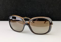 Vintage-Sonnenbrille von Burberry im Oversize-Stil, in Schildpatt-Optik und Goldtönen