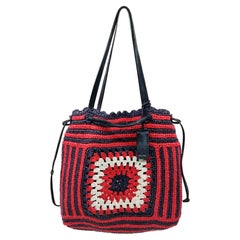 MIUMIU  rafia crochet shoulder bag 