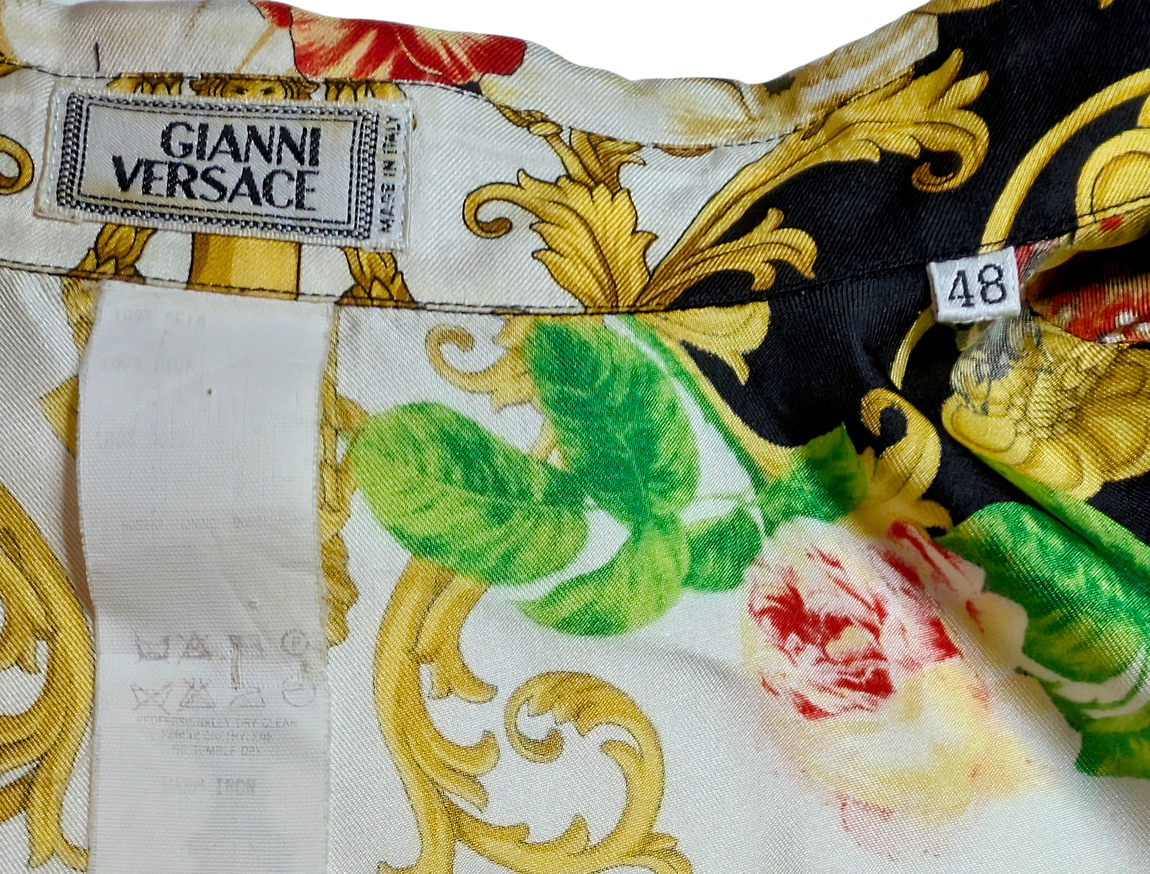 De los hombres GIANNI VERSACE Camisa de seda coral en venta