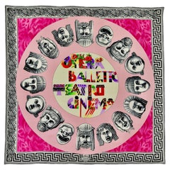 ATELIER VERSACE Greek masks silk scarf