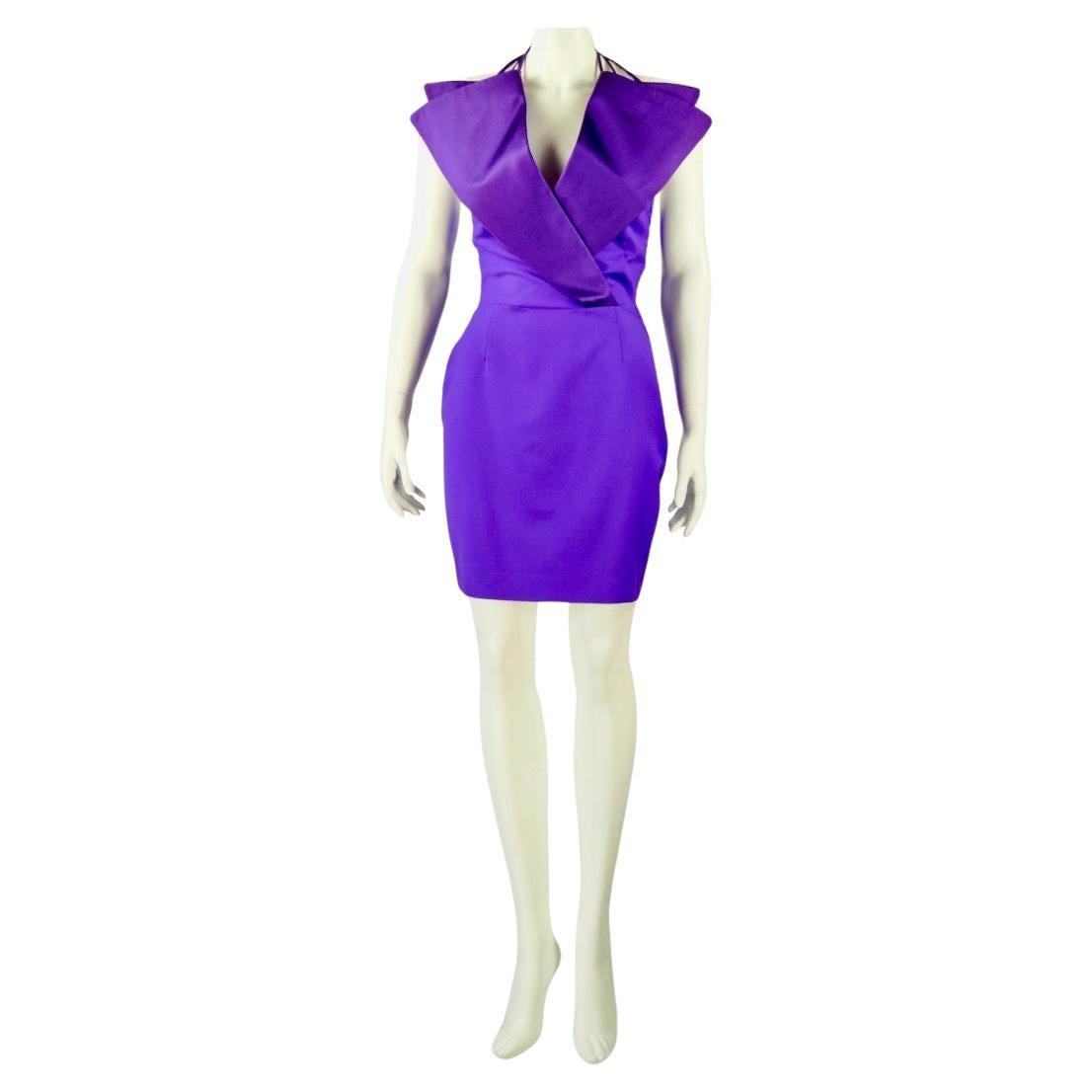 Vestido morado GIANNI VERSACE  con accesorios S/S 1990 en venta 4