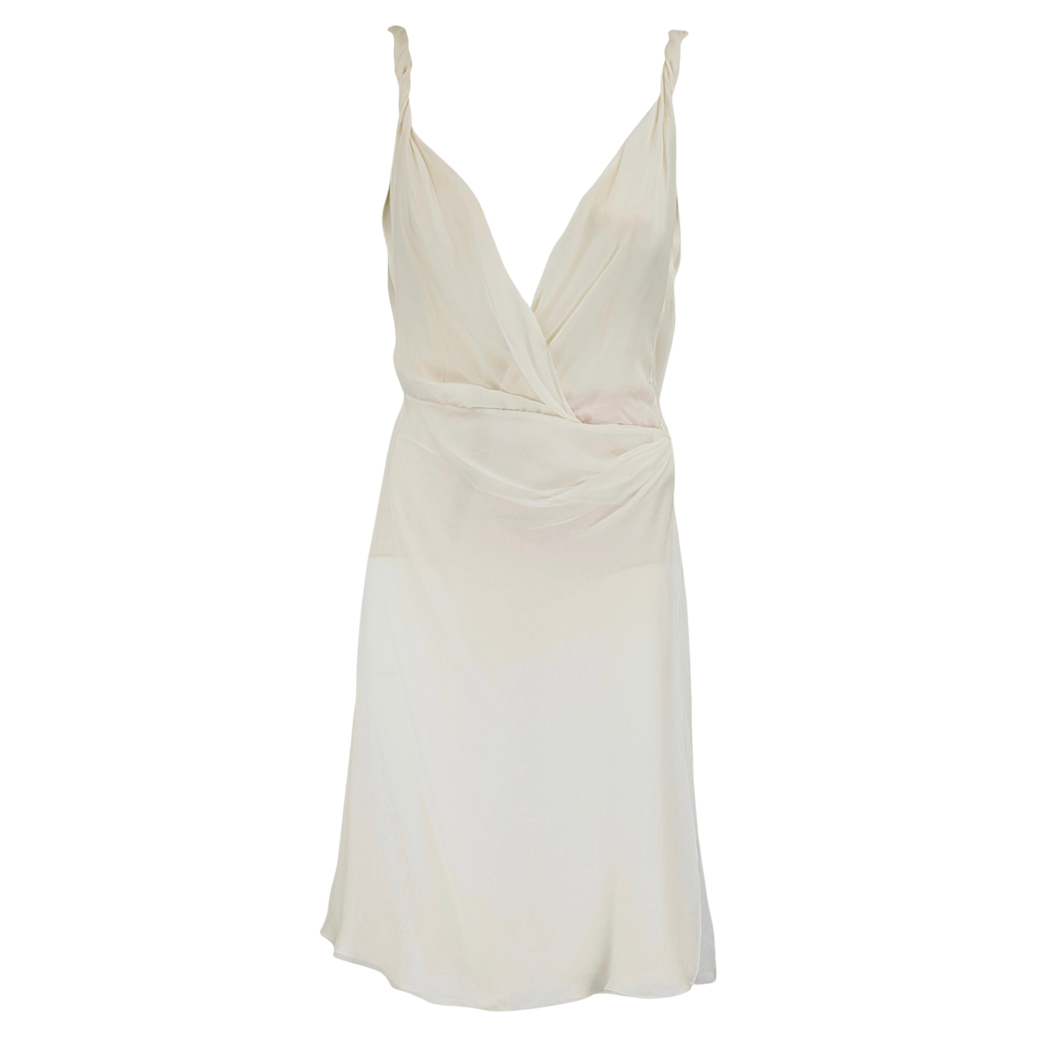 Gianni Versace Couture robe en soie blanc glacier années 90