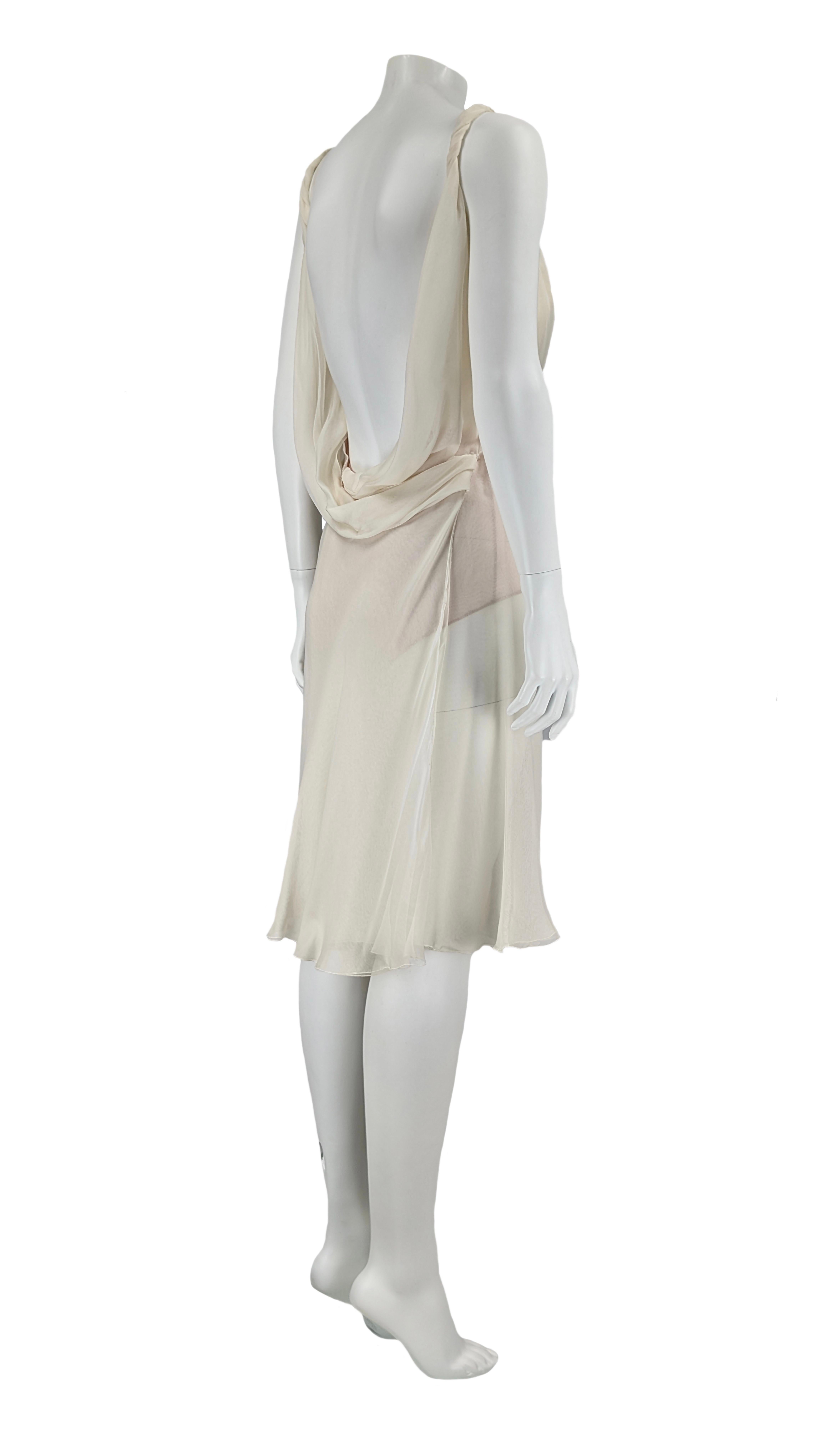 Gianni Versace Couture robe en soie blanc glacier années 90 Pour femmes en vente