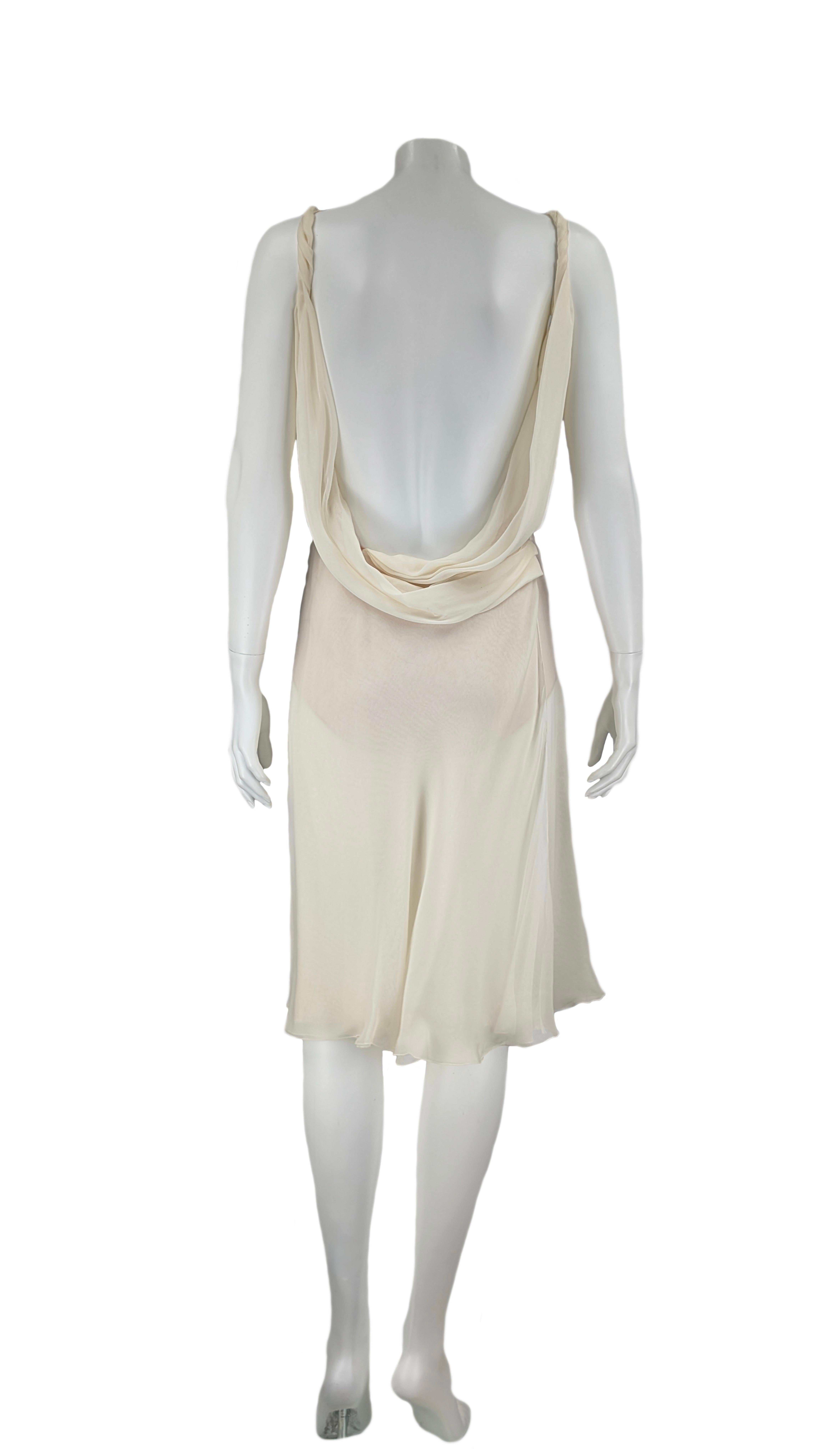 Gianni Versace Couture robe en soie blanc glacier années 90 en vente 1