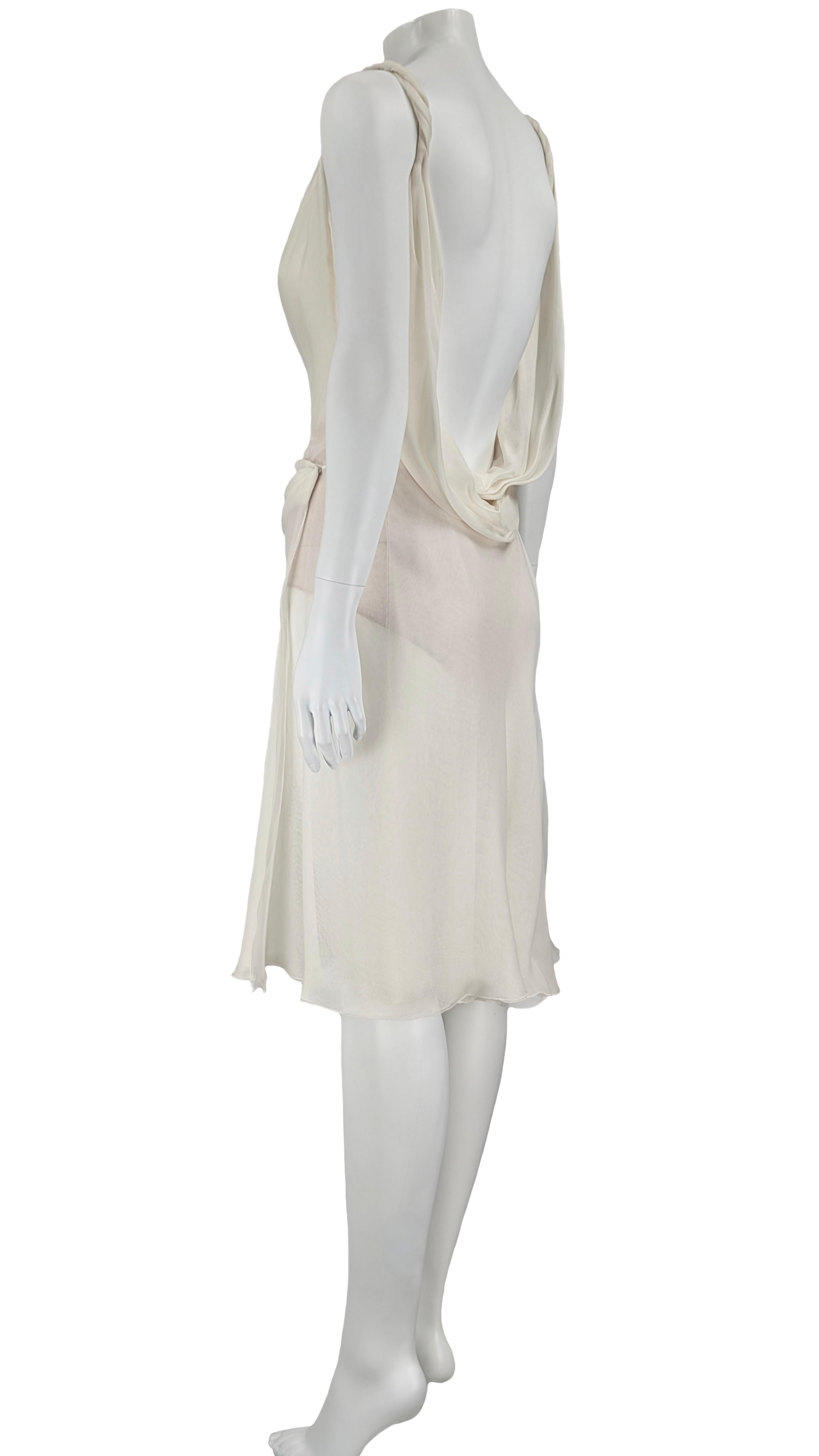 Gianni Versace Couture robe en soie blanc glacier années 90 en vente 2
