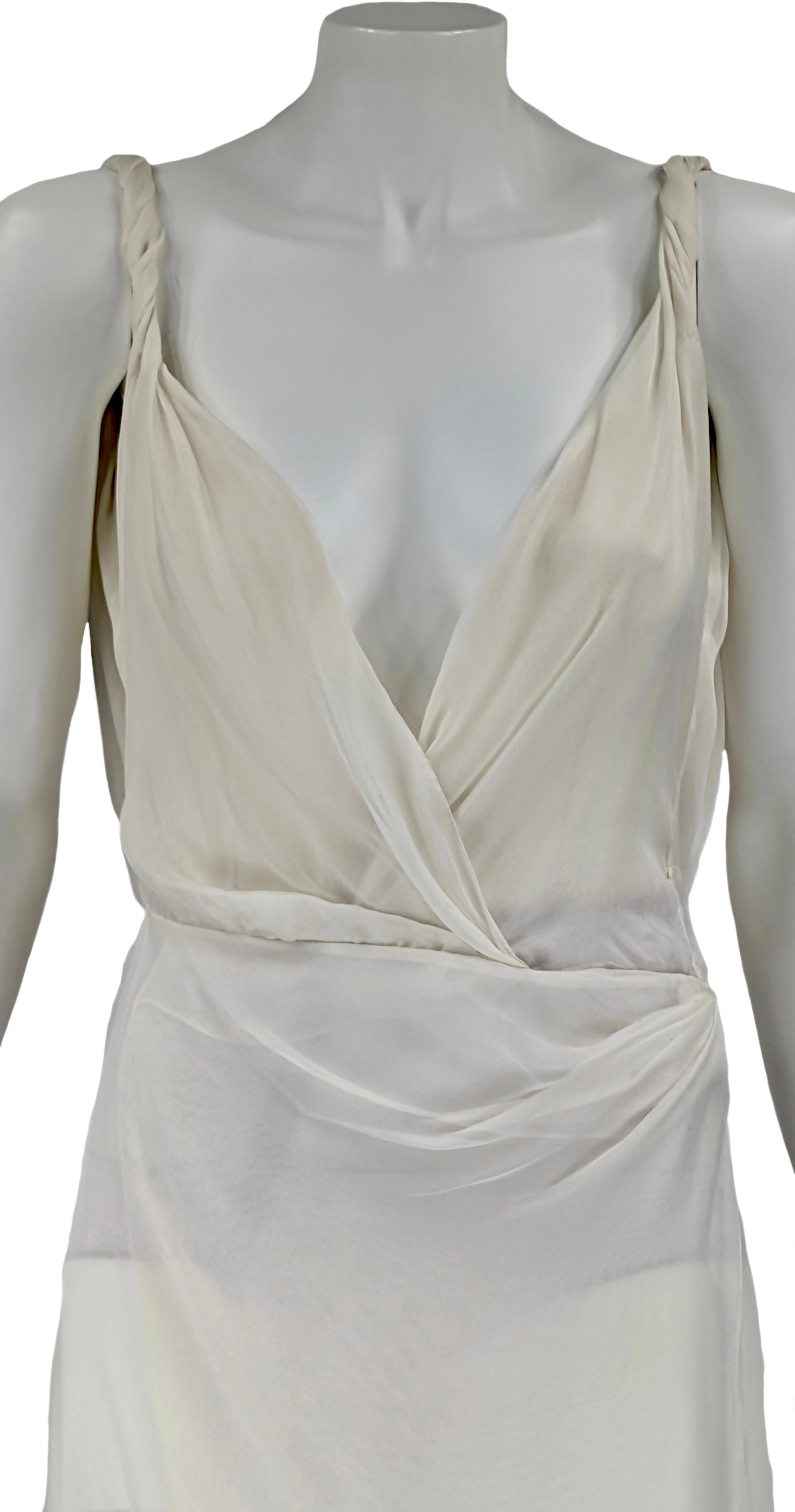 Gianni Versace Couture robe en soie blanc glacier années 90 en vente 3