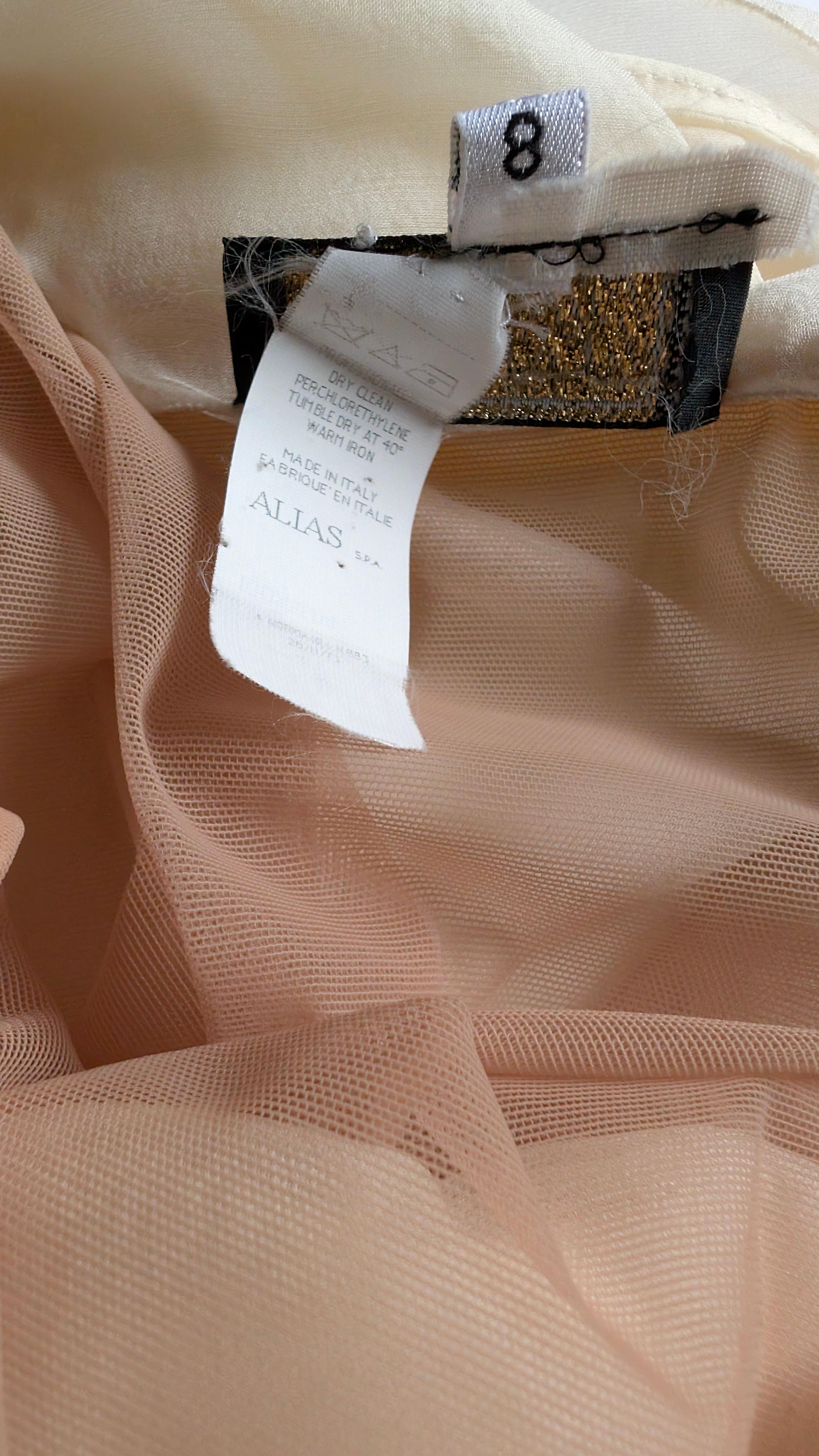 Gianni Versace Couture robe en soie blanc glacier années 90 en vente 7