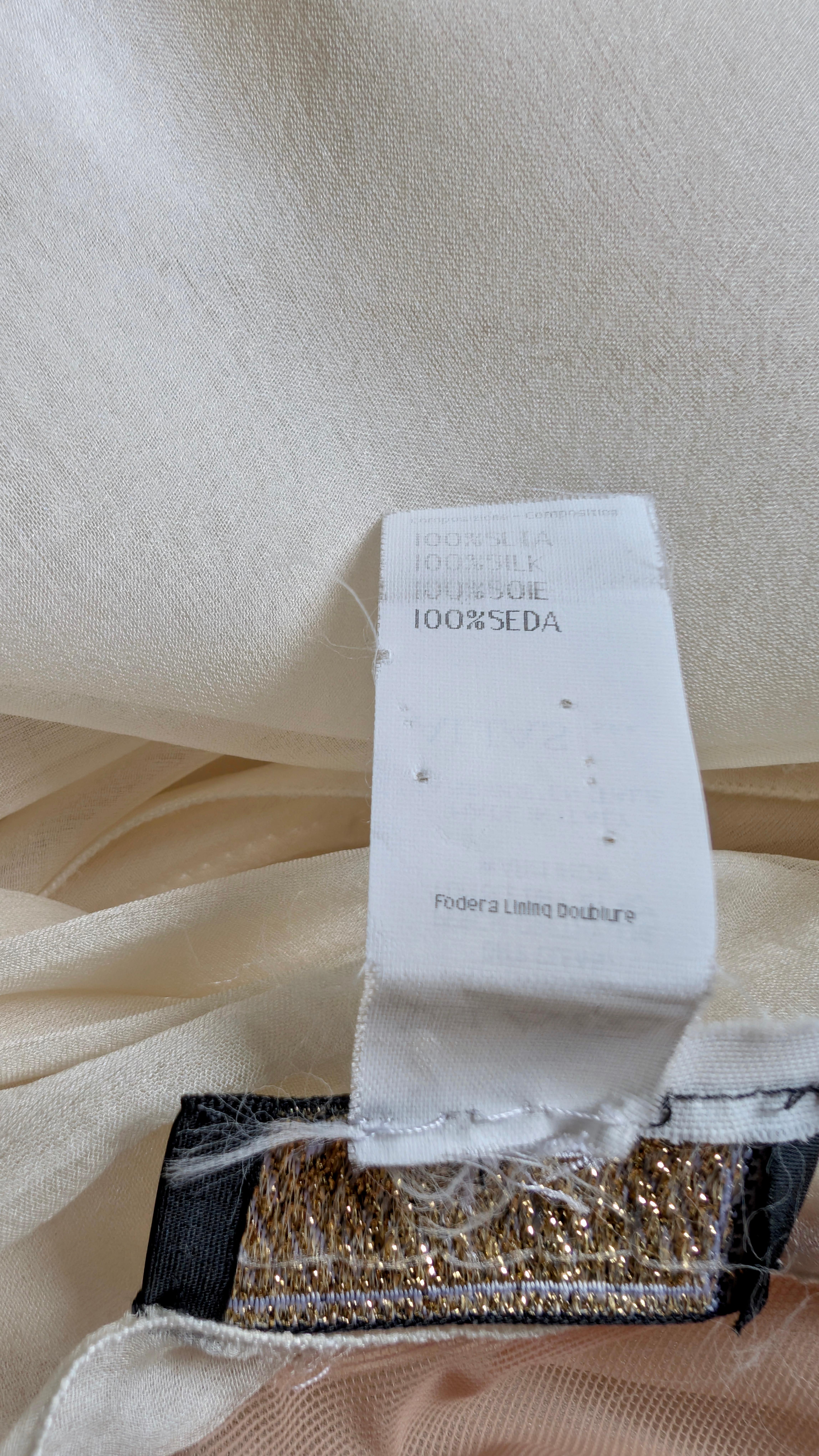 Gianni Versace Couture robe en soie blanc glacier années 90 en vente 8