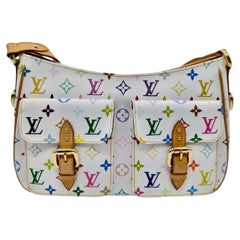 Louis Vuitton White Monogram Multicolor Lodge GM Shoulder Bag (Murakami, 2005)