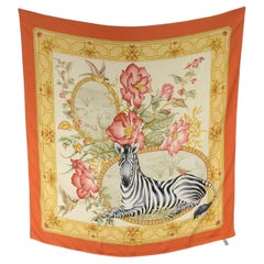 Vintage Pair Salvatore Ferragamo silk scarf Africa Safari & Marine Life
