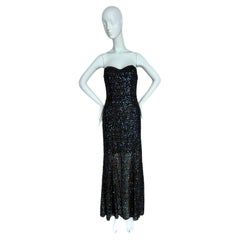 MISSONI Vintage Sequin Embellished Maxi Long Bustier Dress
