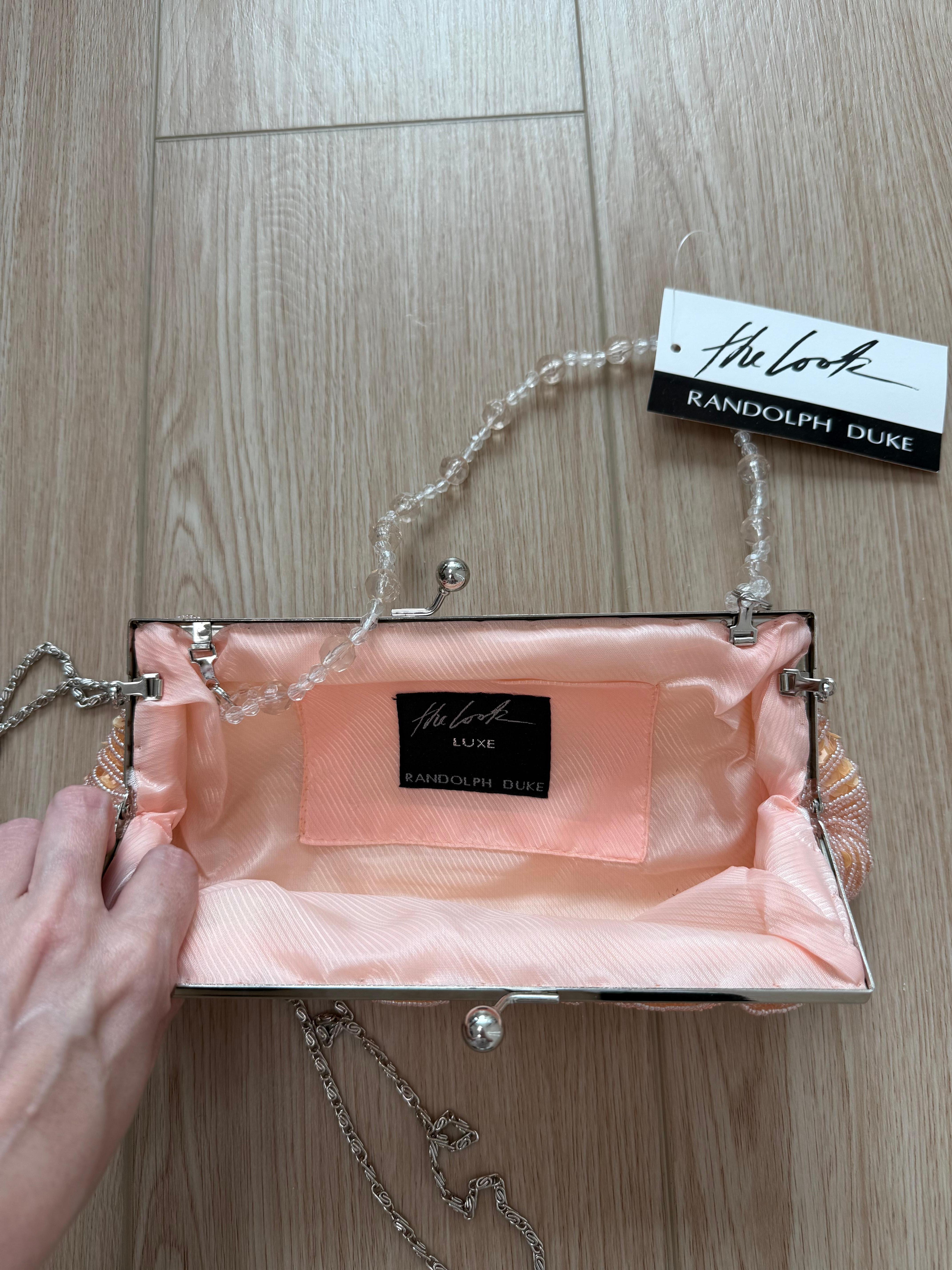 RANDOLPH DUKE Y2K Vintage Pink + Orange Beaded Evening Bag en vente 1