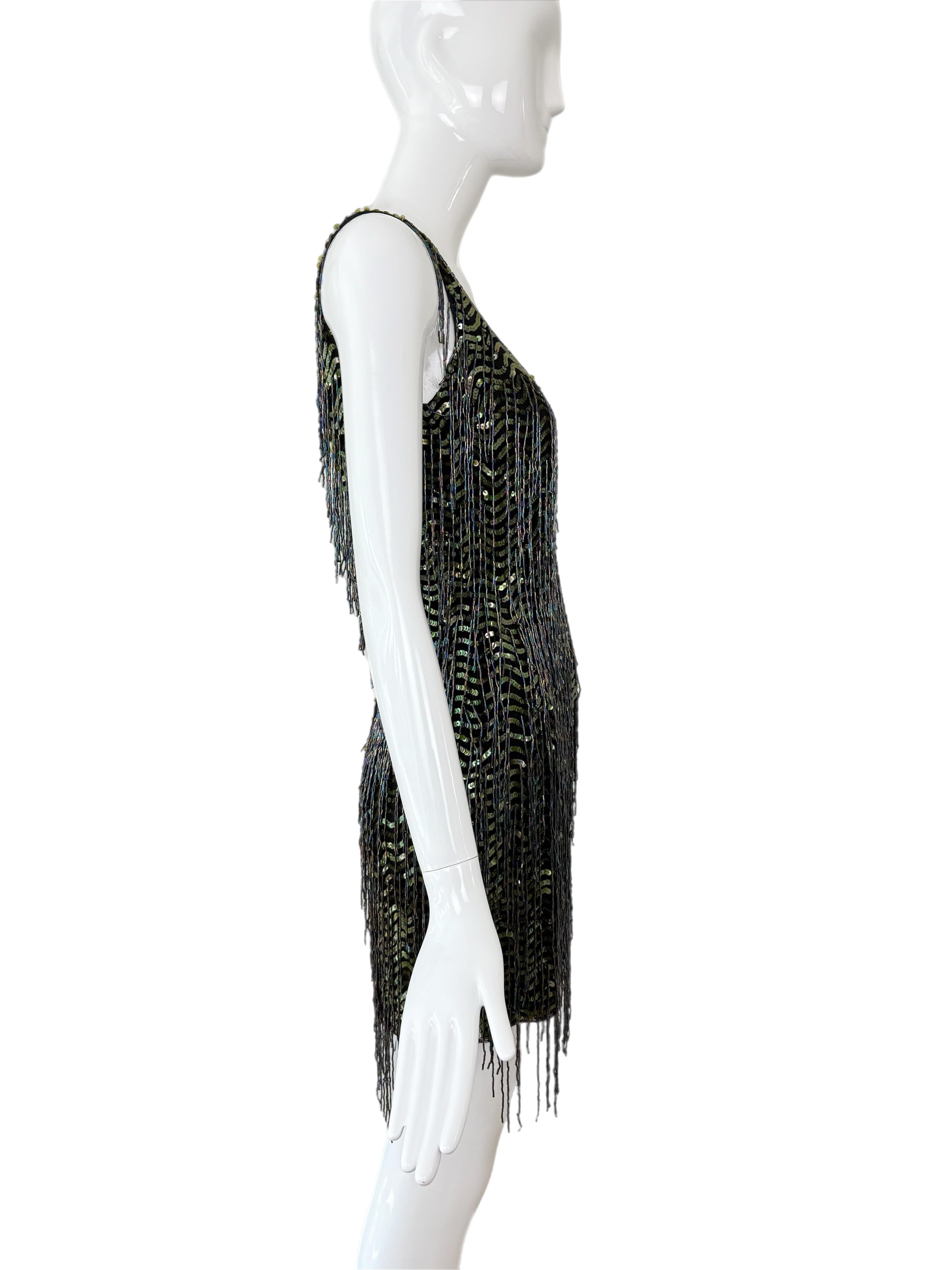 KATHARINE HAMNETT LONDON 1996 Vintage Runway Robe fortement perlée Pour femmes en vente
