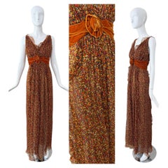 OSCAR DE LA RENTA 2006 Vintage Silk Chiffon Gown Maxi Dress