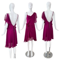 PHILOSOPHY DI ALBERTA FERRETTI Vintage Silk Jewel Encrusted Backless Dress