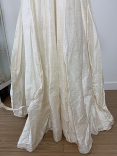 KAAT TILLEY 90's Vintage Ivory Silk Long Sleeve Bridal Gown Wedding Dress