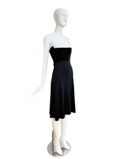 HERVE LEGER 90's Vintage Strapless Chenille Top Cocktail Dress LBD