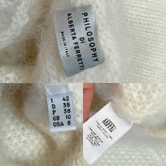 PHILOSOPHY DI ALBERTA FERRETTI Robe-pull vintage en laine duveteuse ivoire