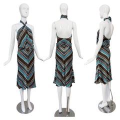 CHLOE by STELLA MCCARTNEY 2000 Vintage Silk Sequined Halter Dress