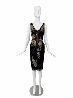 Julian Joyce by Mandalay Vintage Y2K Black Lace Embellished Cocktail Dress