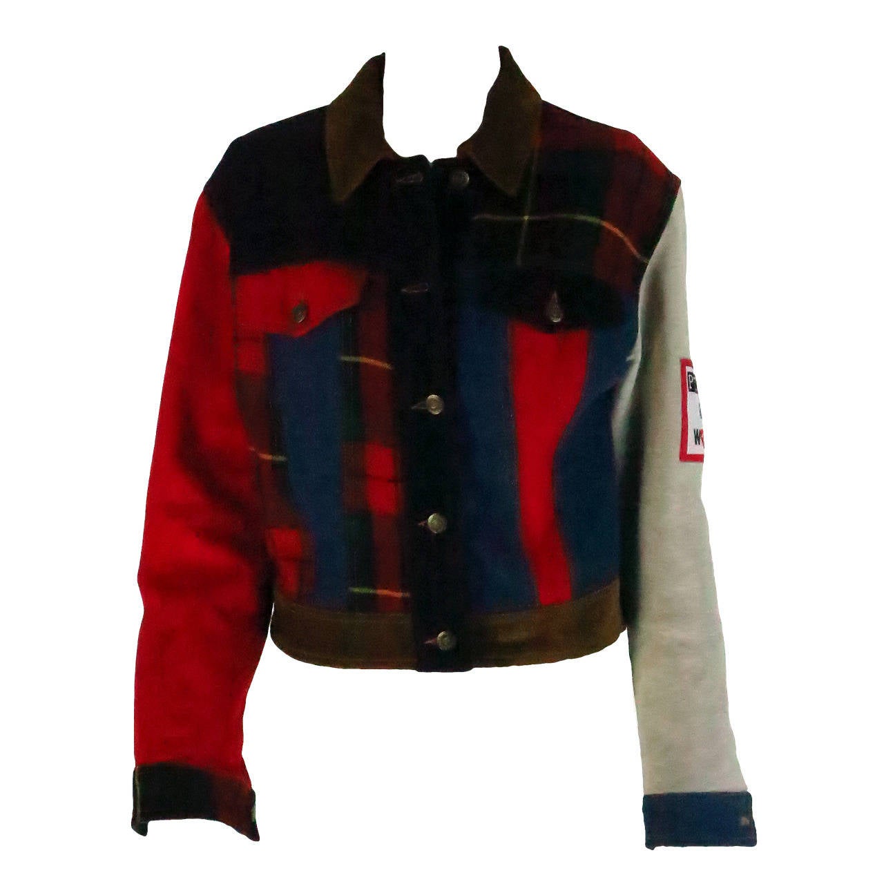 Moschino mixed fabric "Patch & Work" western style jacket