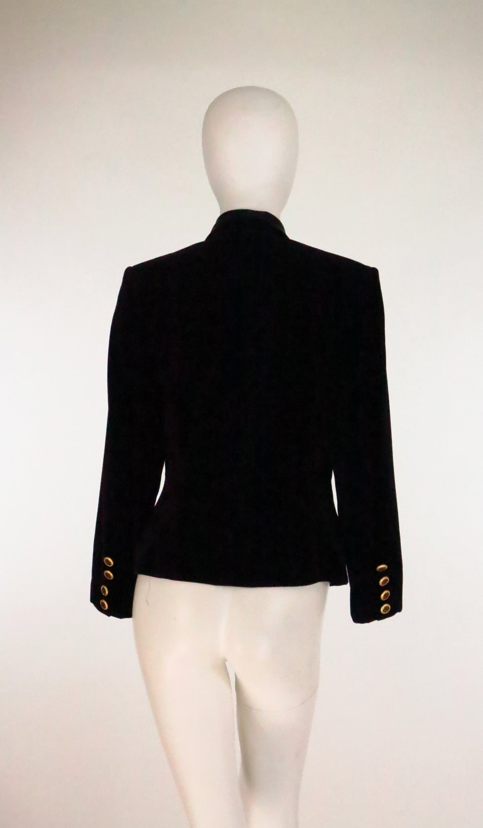 1990 Escada Couture jewel embroidered velvet evening jacket In Excellent Condition In West Palm Beach, FL