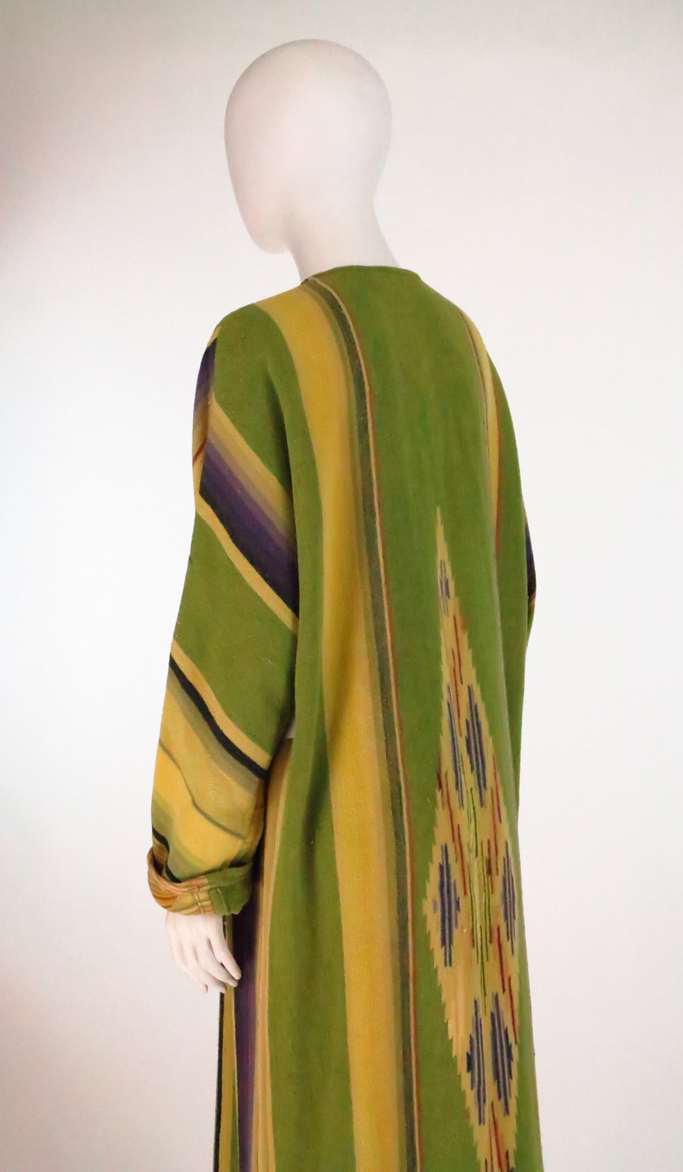 Women's 1990s Karen Wilkinson Santa Fe serape maxi coat