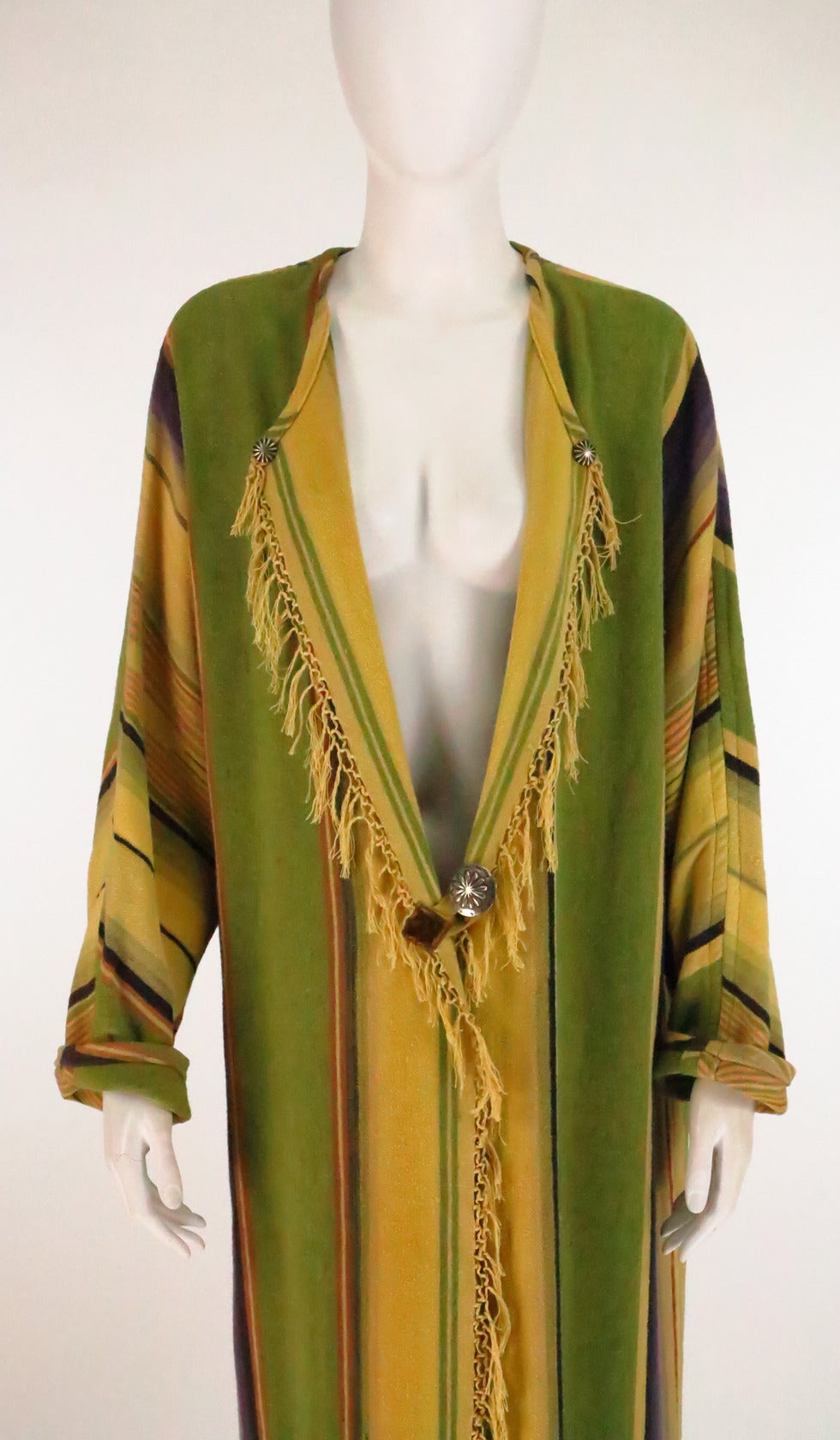1990s Karen Wilkinson Santa Fe serape maxi coat 3
