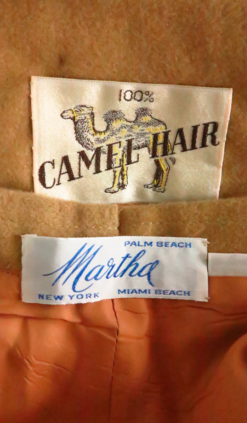 1960s Martha Palm Beach fur trimmed 100% camel hair trouser set 5