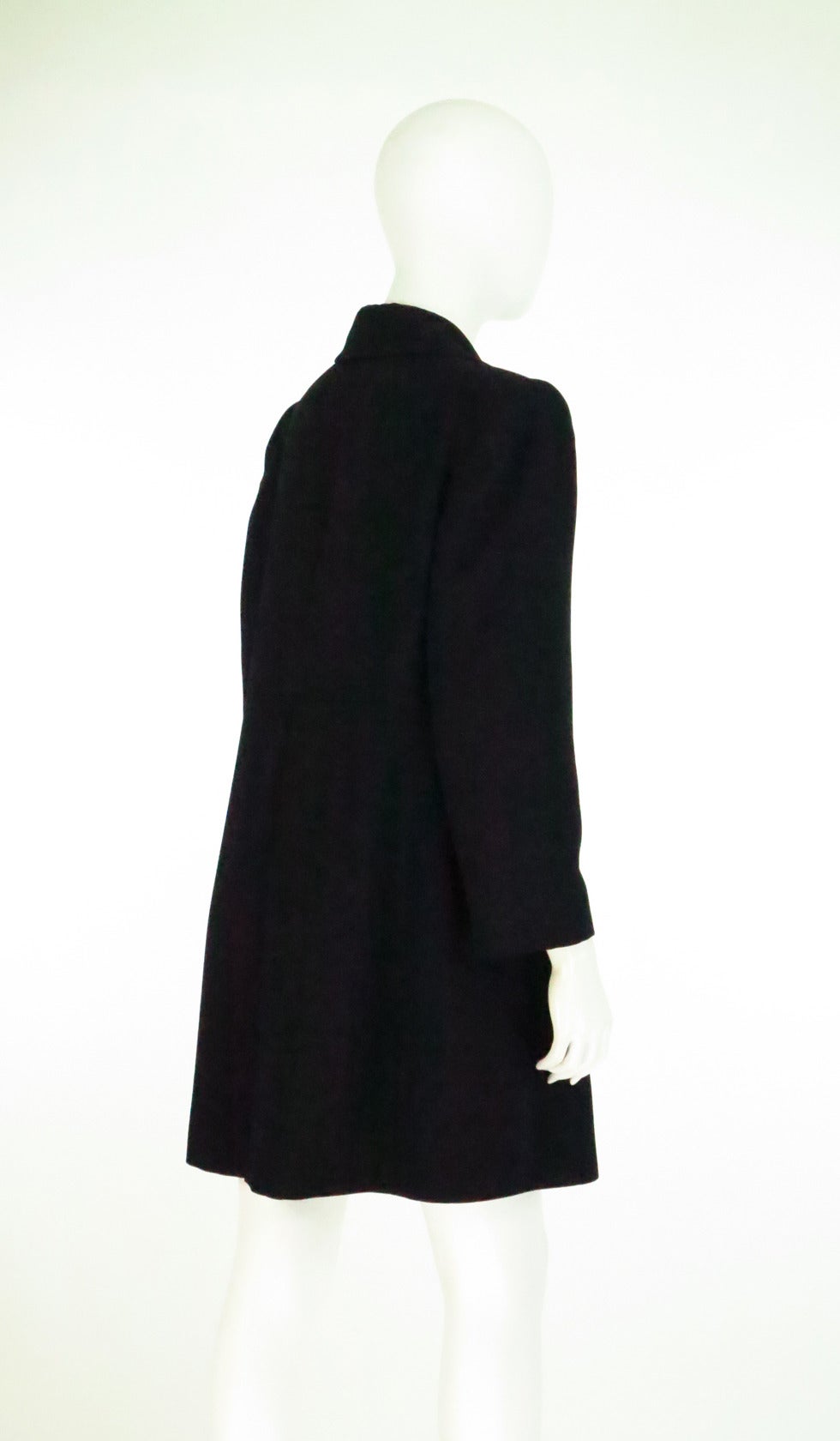 Women's Valentino Black wool double breasted evening coat 14