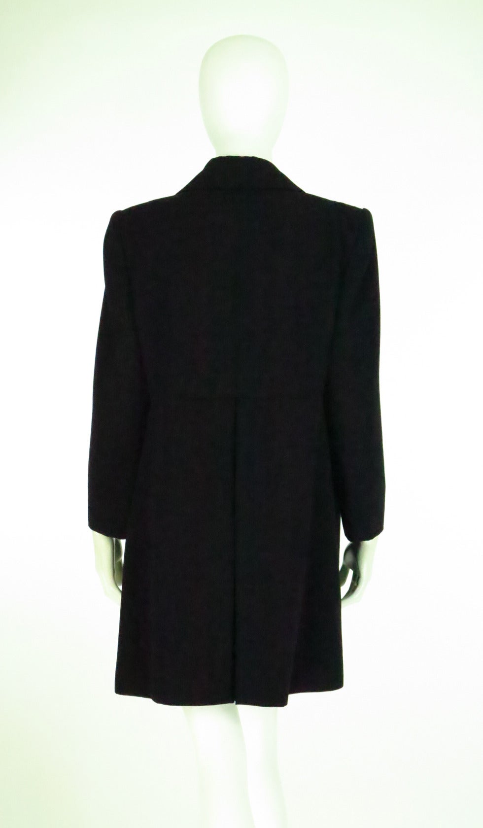 Valentino Black wool double breasted evening coat 14 1