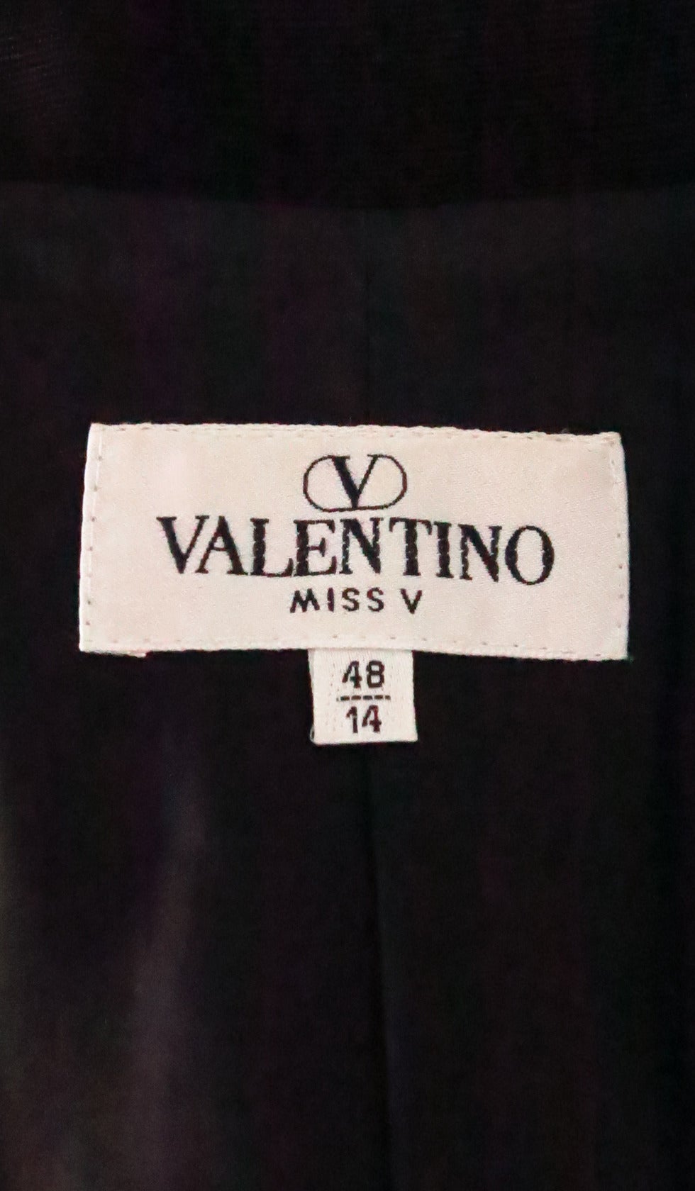 Valentino Black wool double breasted evening coat 14 5